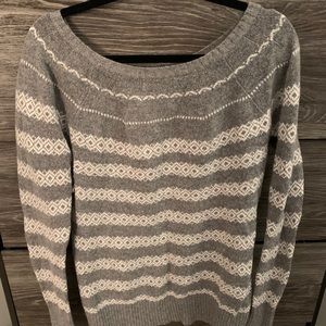 Gray and white sweater